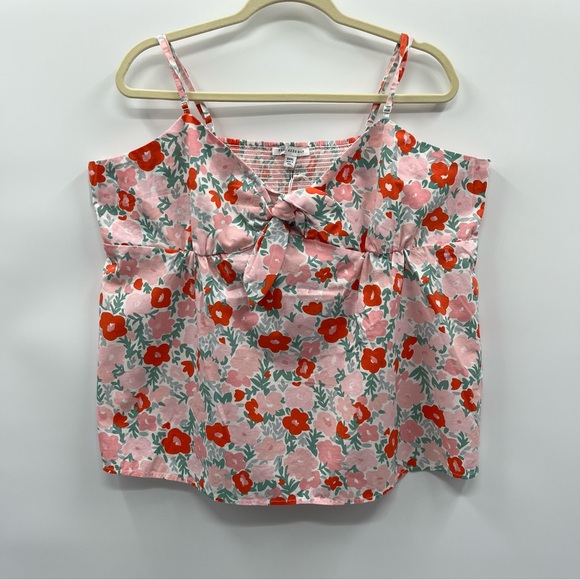Free Assembly Tops - Free Assembly Floral Pink and Orange Women's Top